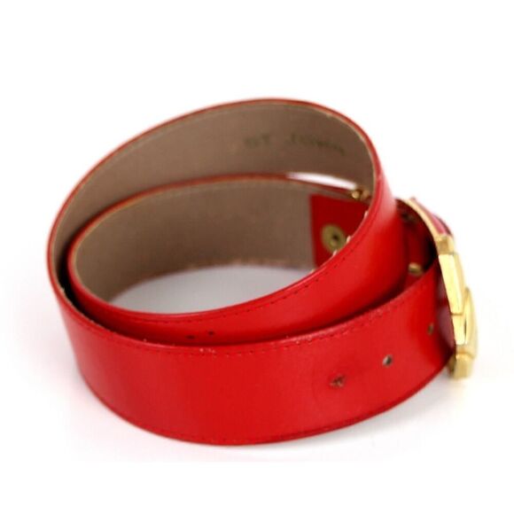 VTG ST. JOHN RED GENUINE LEATHER 1.5\